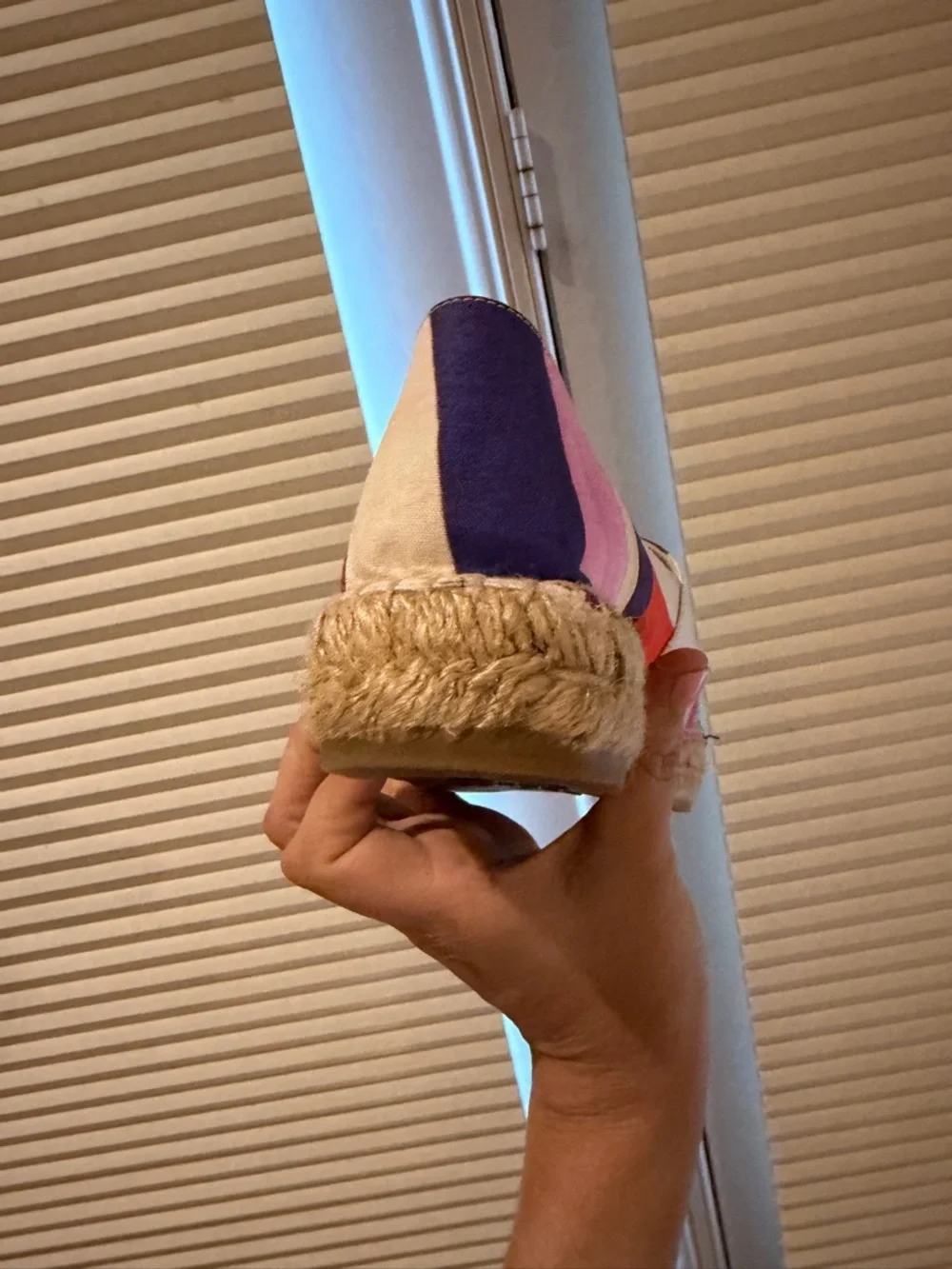 Authentic Chanel Multicolor Fabric Espadrilles Patent Black Toe Flat Size 39 - Picture 11 of 14